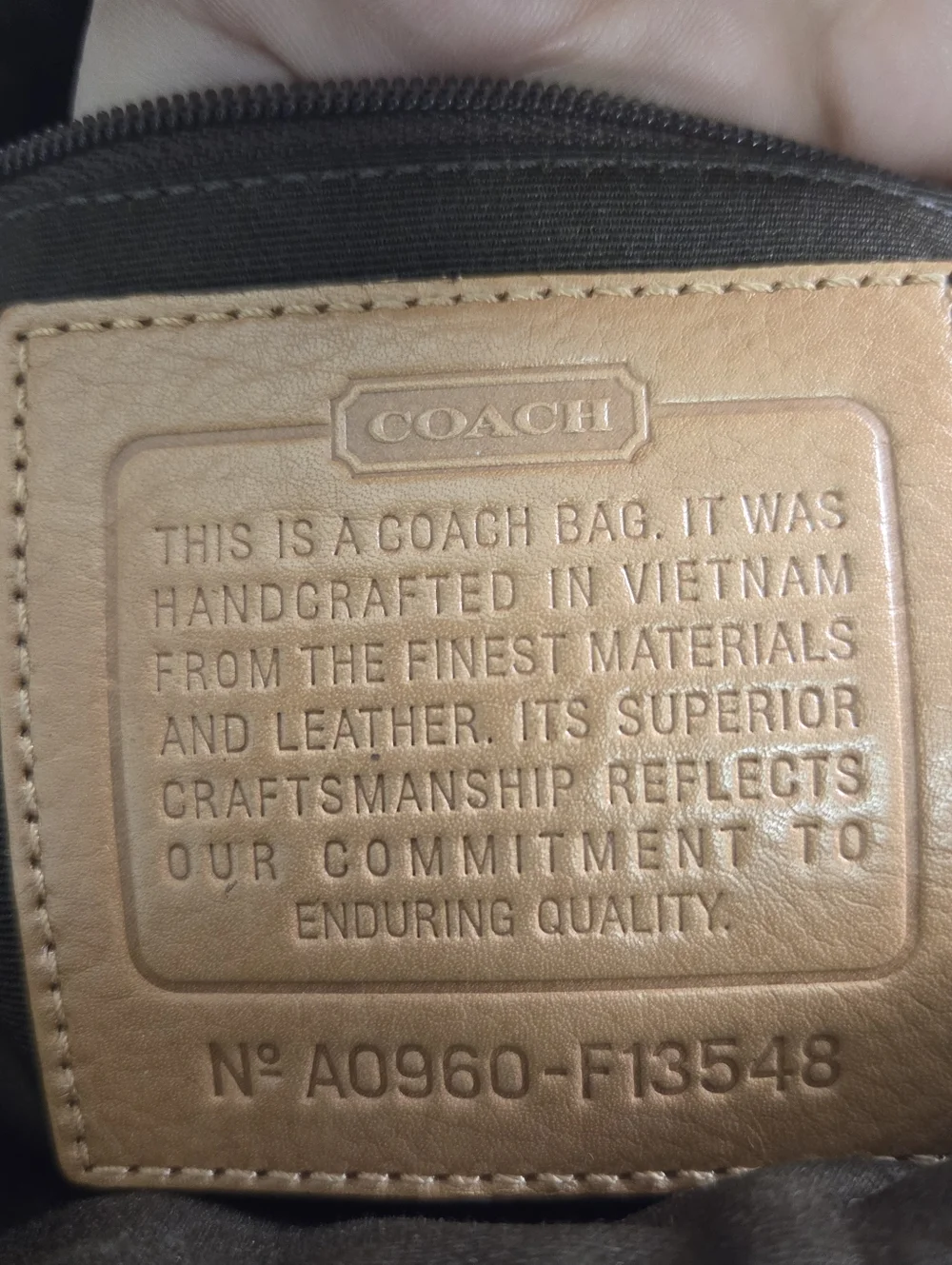 COACH Signature Stripe Tote Brown Khaki Shoulder Bag F13548